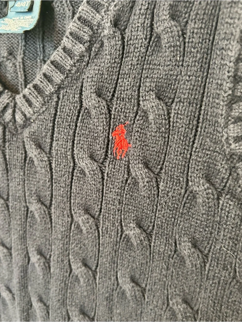 Polo Ralph Lauren Navy Cable Knit V-Neck Sweater Vest Boys 4